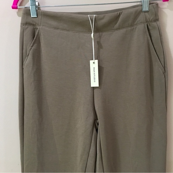 Max Studio legging pants Pull on Tan High Waist Skinny Stretch size m new - Picture 3 of 6